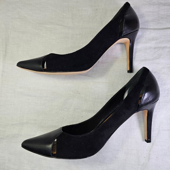 Ann Taylor Katlin 3.5” Stiletto Heel Cutout Scarpin Slip On Suede Pumps 8M - Picture 3 of 15
